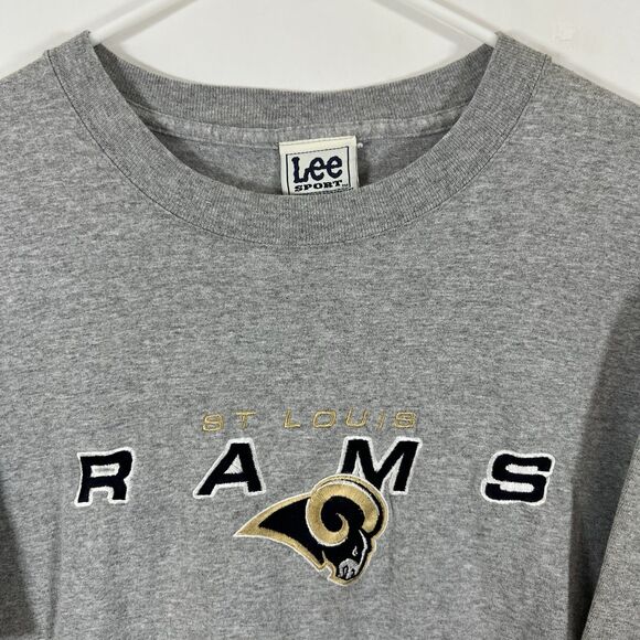 Vintage St. Louis Rams Lee Sport T Shirt Mens Size XL Gray Embroidered NFL 90s - Picture 2 of 13